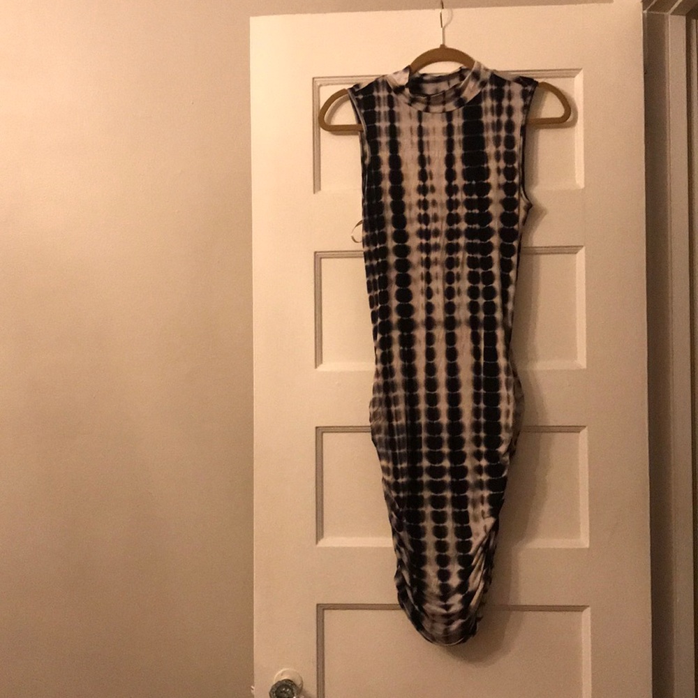 Mock neck tie dye dress